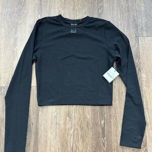 NWT CycleBar Onzie Sheer Lotus Crop Black Size M/L